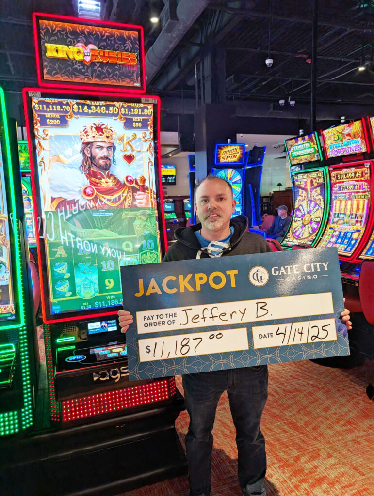 Jeffery B won $11,187 at Gate City Casino