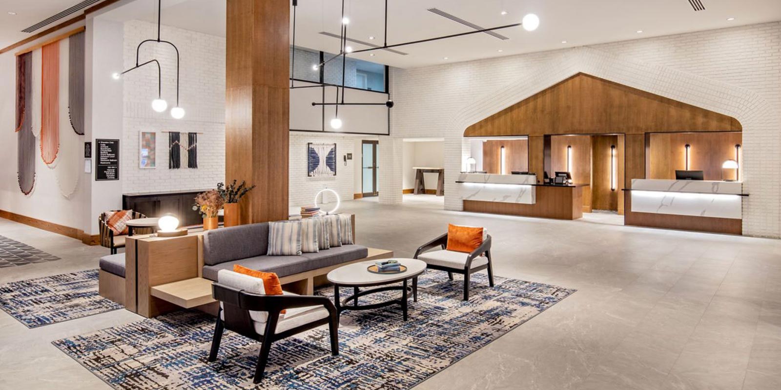 Interior shot of beautiful foyer for hotel